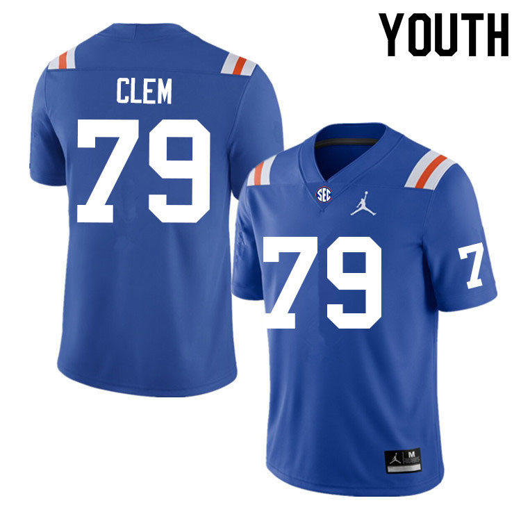 Youth #79 Hayden Clem Florida Gators College Football Jerseys Sale-Throwback